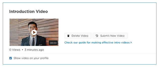 Show video on your profile